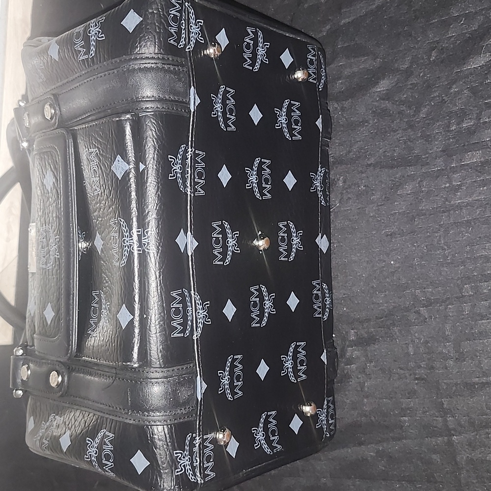 MCM Visetos Black Boston Bag - Picture 8 of 15